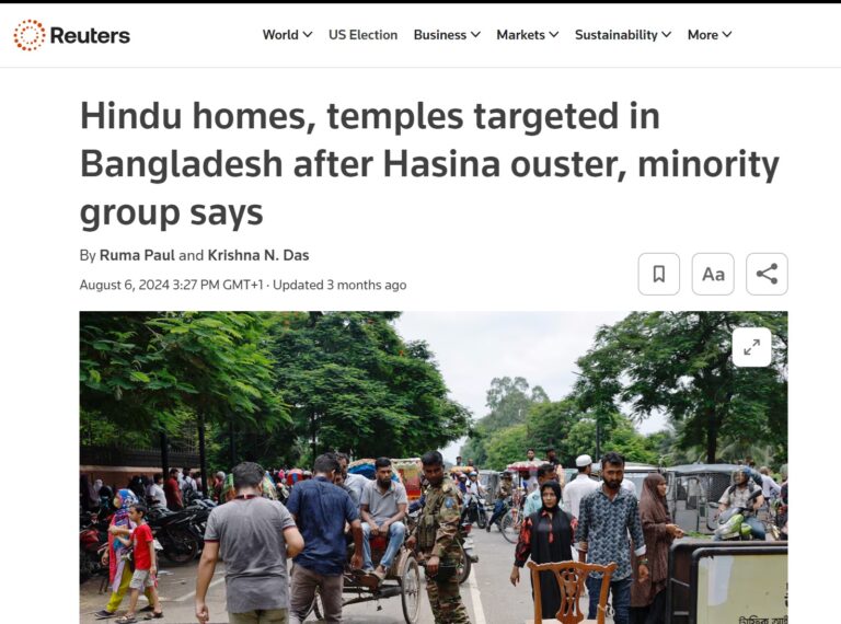 Hindu homes, temples targeted in Bangladesh after Hasina ouster, minority group says