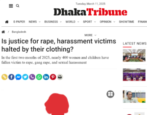 In the first two months of 2025, nearly 400 women and children have fallen victim to rape, gang rape, and sexual harassment